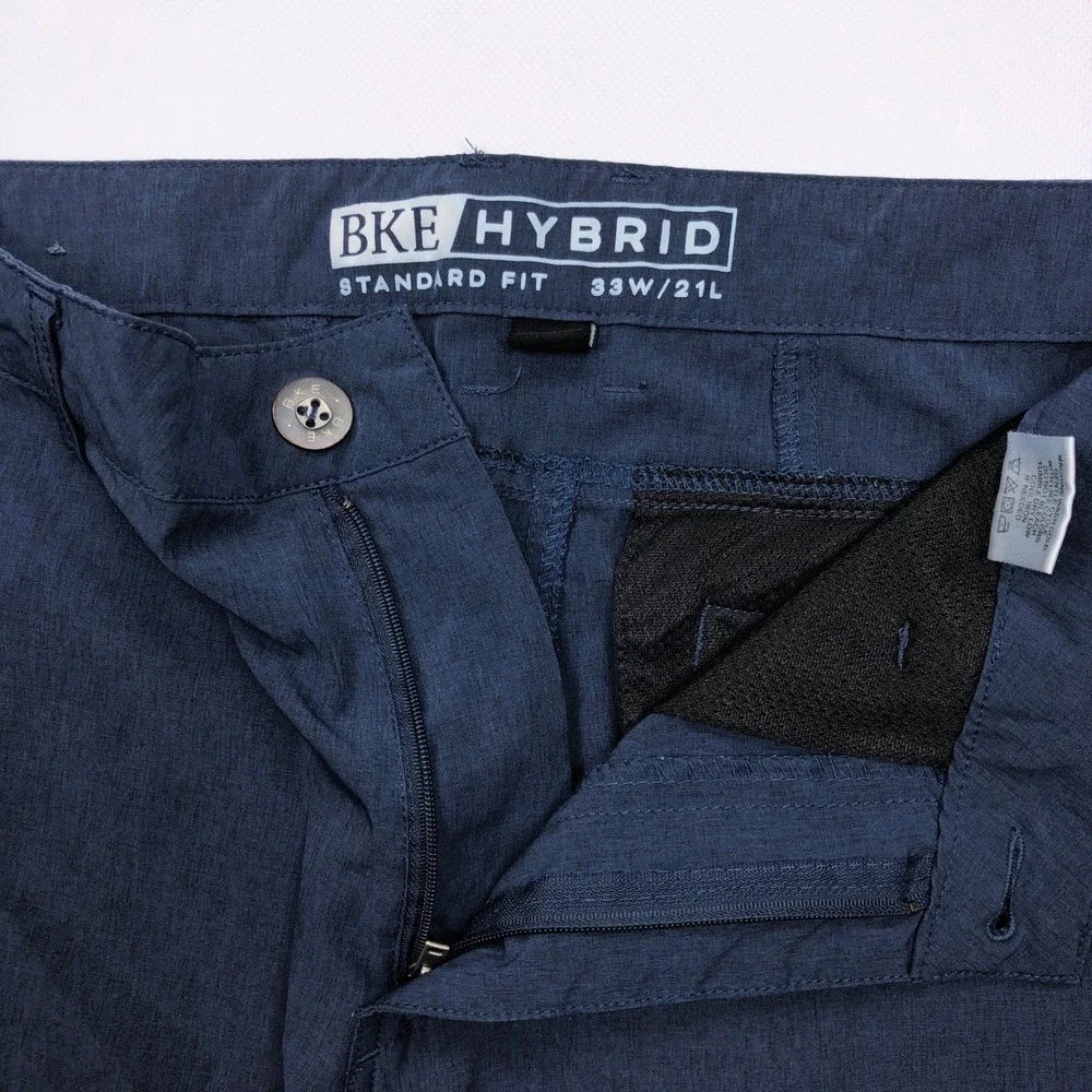 BKE Hybrid Shorts Mens 33 Navy Blue Standard Fit Quick Dry 10